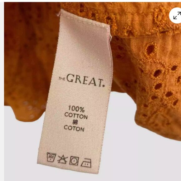 The Great. Orange Ruffle Eyelet Top size 3 (medium/large) - Picture 4 of 7